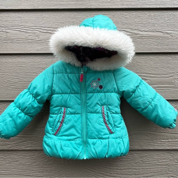 London Fog Other - London Fog Girls 3T Toddler Ski Winter Jacket  Hooded Puffer Quilted Aqua